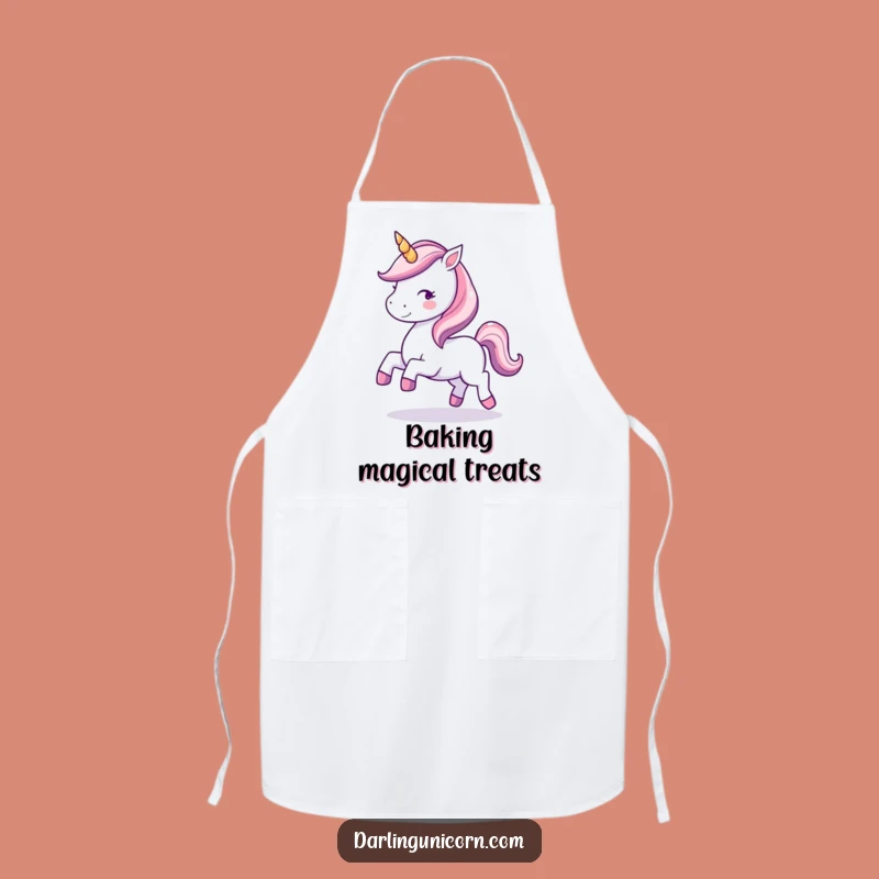 Funny Kawaii Unicorn Prancing Apron - Magical Kitchen Fun & Gift