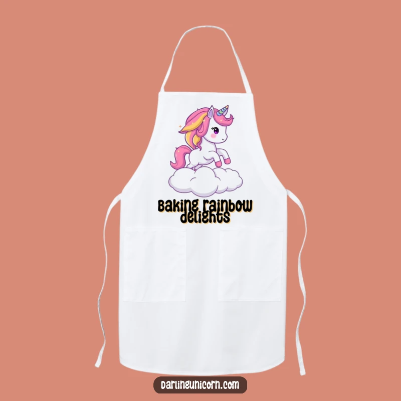 Funny Sparkling Unicorn Rainbow Mane Apron: Cook Up Magic with Humorous Flair!