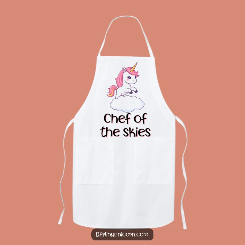 Funny Unicorn Cloud Leap Apron: Magical Chef, Whimsical Funny Gift
