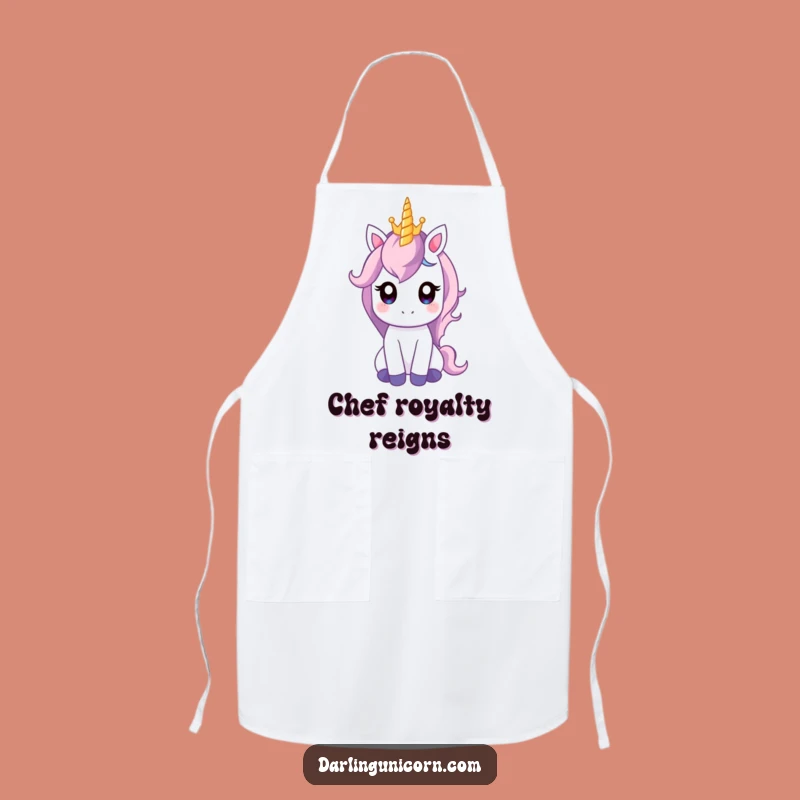 Funny Gentle Unicorn Crown Apron: Cook Like Royalty with Humor!