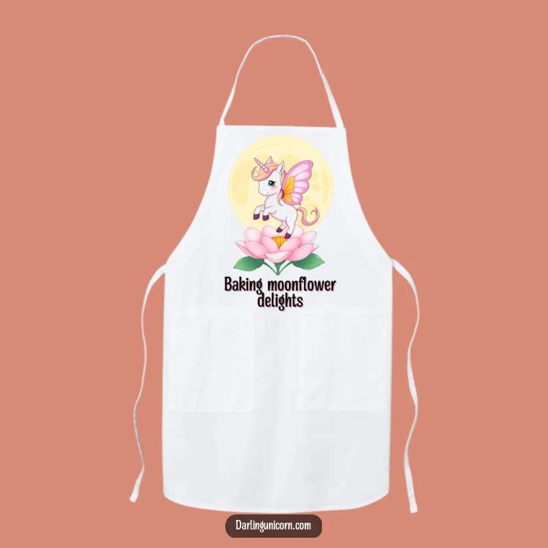 Funny Butterfly Unicorn Moonflower Apron - Magical Gardener Gift