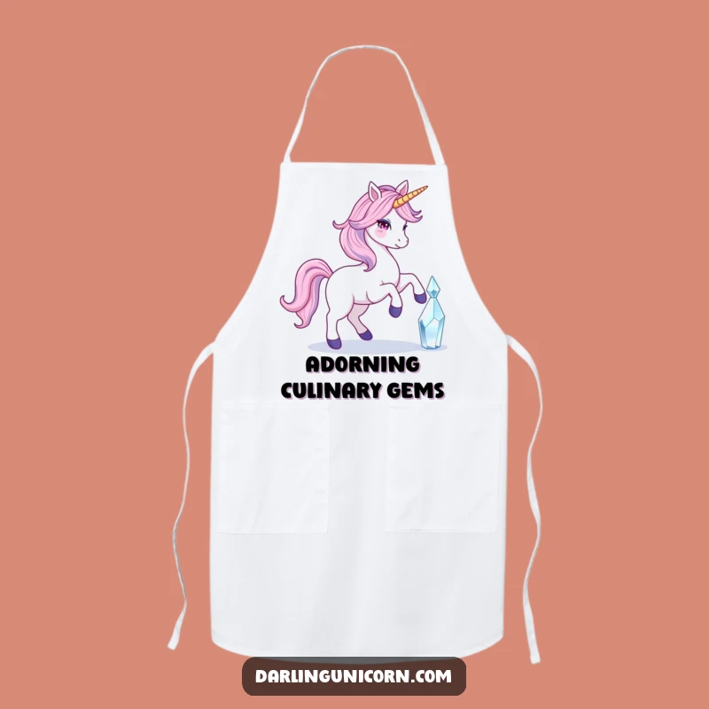 Funny Flowing Tail Unicorn Crystal Apron: Cook with Magical Grace!