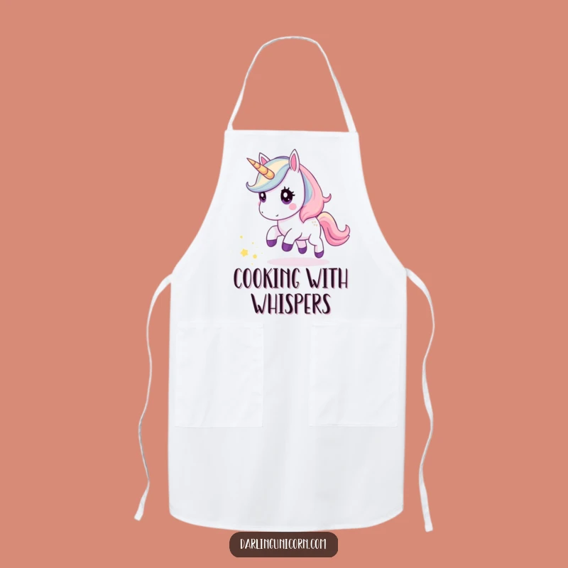 Funny Kawaii Unicorn Stardust Apron: Cook Up Cosmic Delights with Humor!