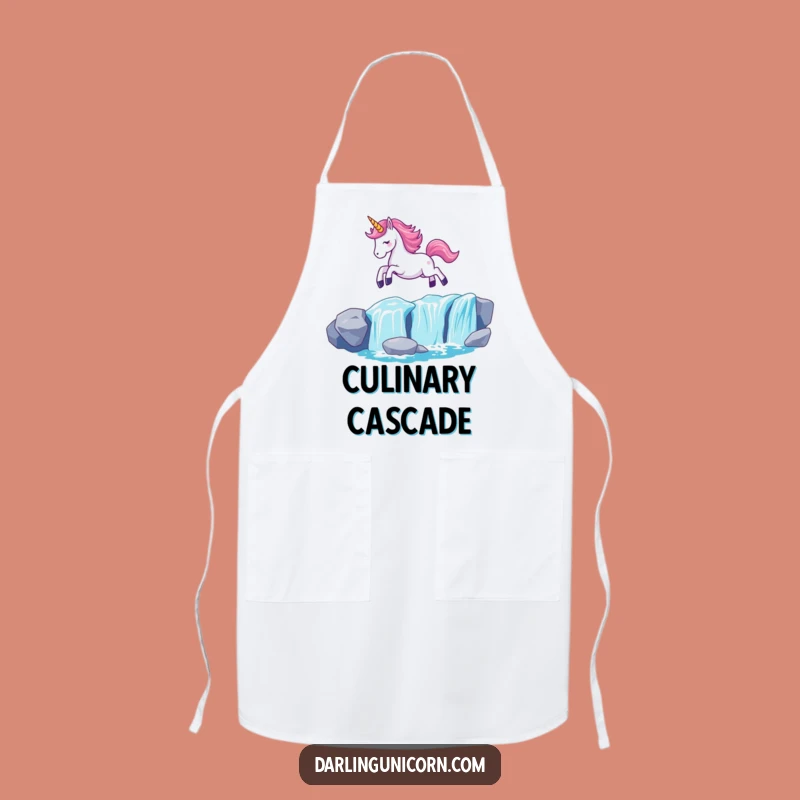 Funny Kawaii Unicorn Waterfall Leap Apron: Cook with Magic and Glow - Hilarious Funny Gift