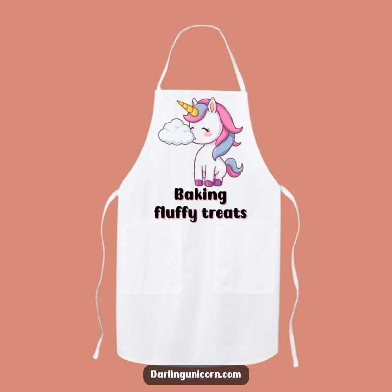 Funny Unicorn Cloud Nudge Apron: Whimsical Chef, Dreamy Kitchen Gift