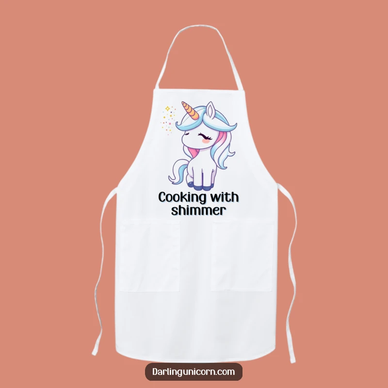 Funny Unicorn Glitter Horn Apron: Sparkly Chef, Perfect Kitchen Gift