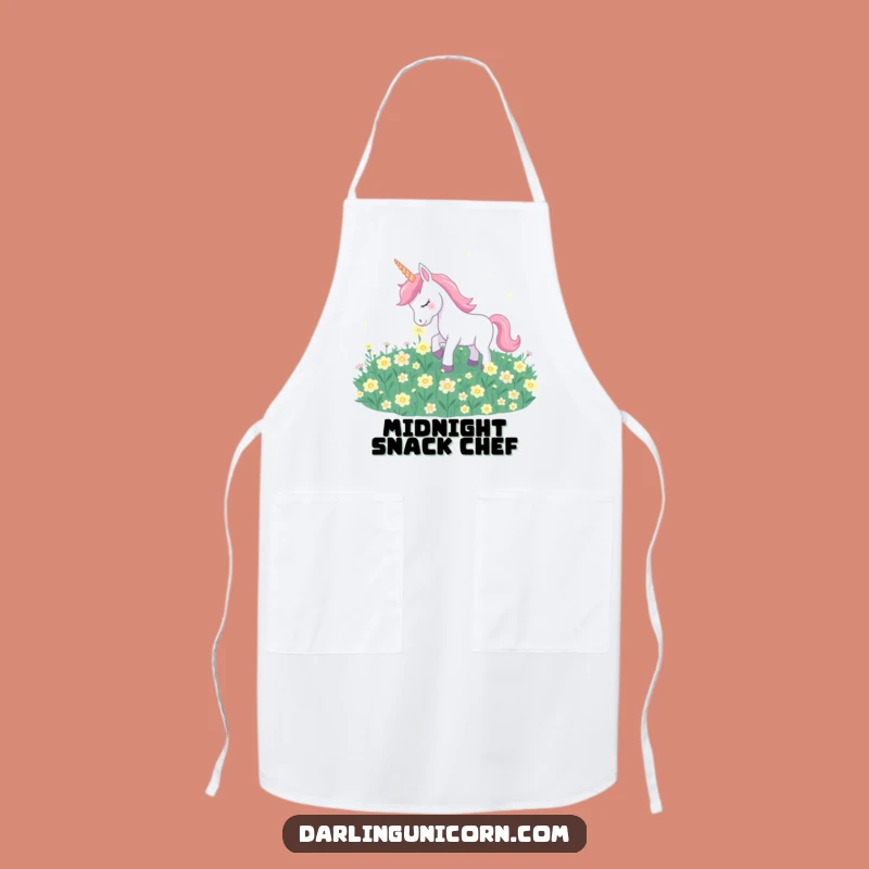 Funny Unicorn Moonflower Apron: Gentle Nuzzle, Magical Garden Chef Gift