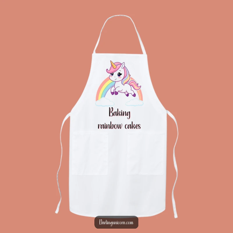 Funny Unicorn Rainbow Leap Apron: Cheerful Kitchen Fun for Magical Chefs