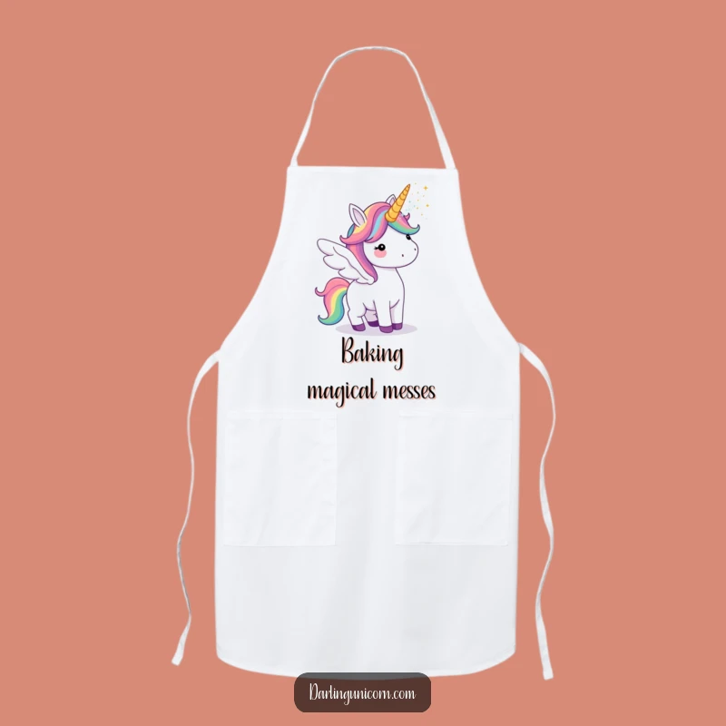 Funny Unicorn Rainbow Wings Apron: Cook Up Laughter with Magical Flair
