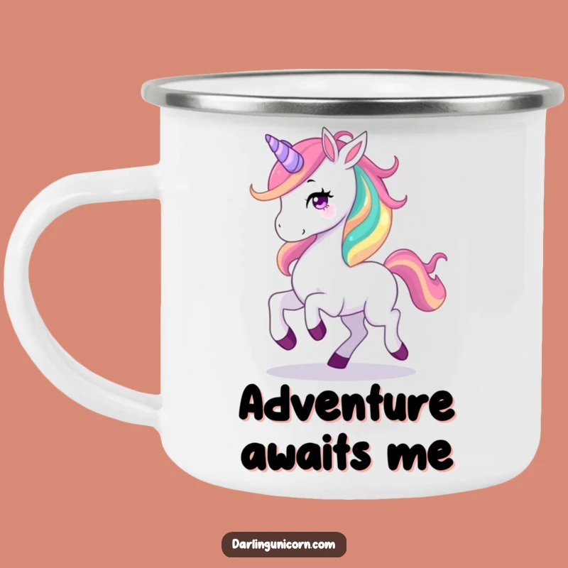Durable Funny Unicorn Rainbow Mane Camping Mug: Prancing Adventure, Perfect Funny Gift