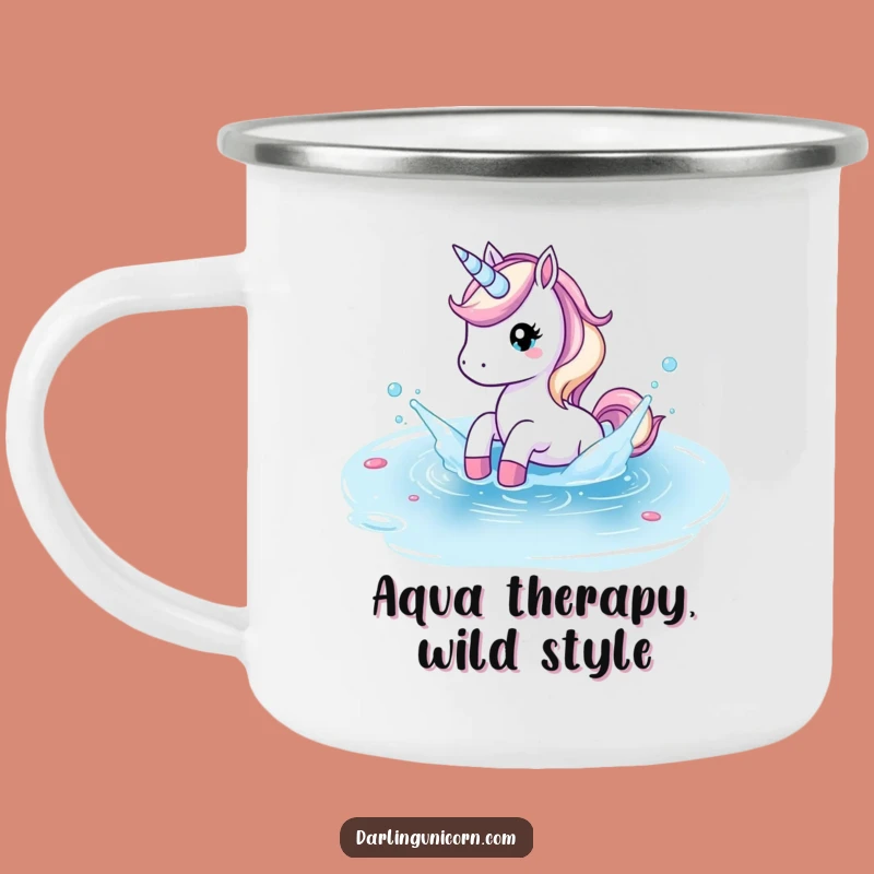 Adventure Splash Funny Unicorn Camping Mug: Sip refreshment on the go