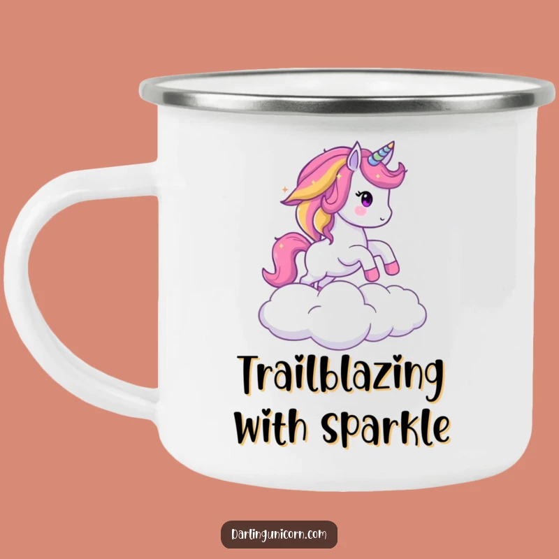 Durable Funny Sparkling Unicorn Rainbow Mane Camping Mug: Adventure with Magic and Humor!