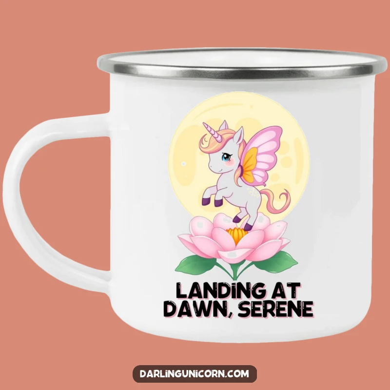 Funny Butterfly Unicorn Moonflower Camping Mug - Outdoor Enchantment Gift