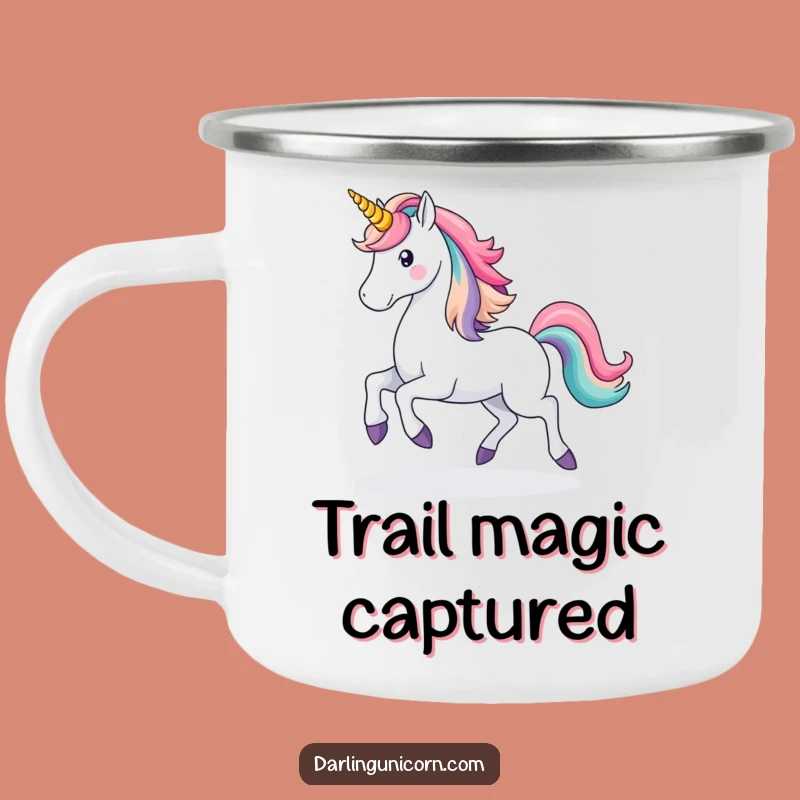 Funny Unicorn Rainbow Enamel Mug: Majestic Campfire Companion, Hilarious Gift