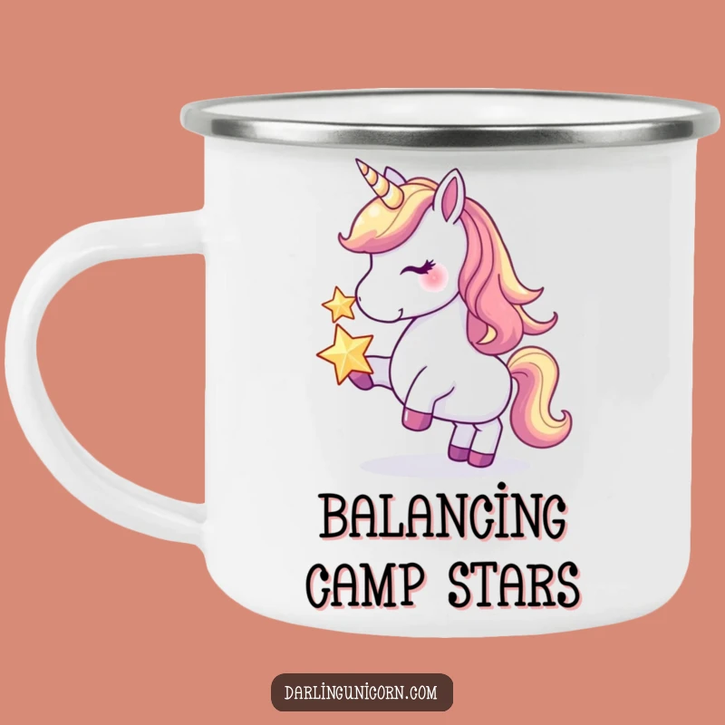 Funny Unicorn Star Balance Camping Mug: Outdoor Magic, Hilarious Adventures Gift