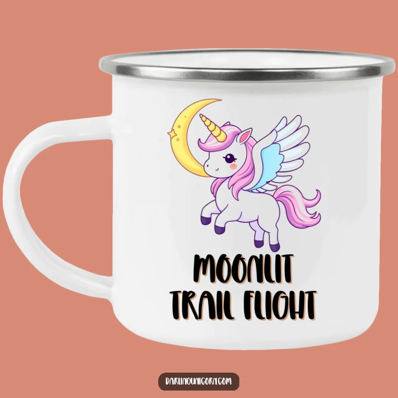 Adventure Funny Kawaii Unicorn Moon Soar Camping Mug: Cosmic Sips Under the Stars - Great Funny Gift
