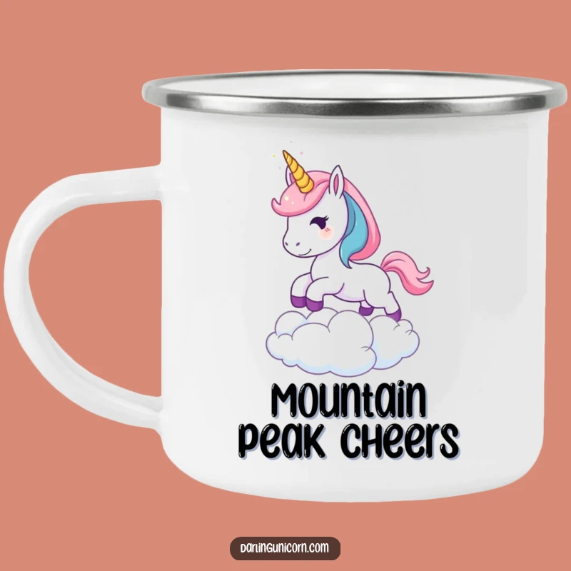 Funny Leaping Unicorn Camping Mug: Adventure with Magical Dreams