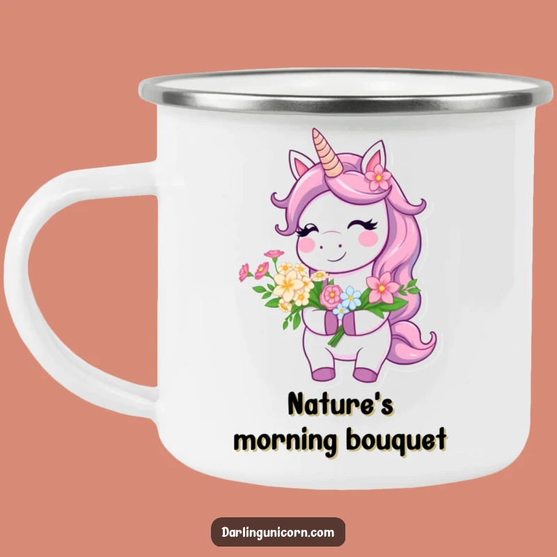 Funny Unicorn Flower Camping Mug - Bright Smile Adventure, Perfect Gift!
