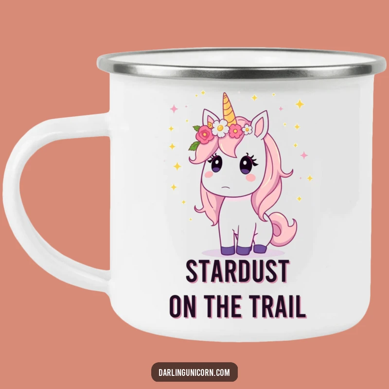 Funny Unicorn Camping Mug: Surprised Stardust Fall, Outdoor Magic Gift