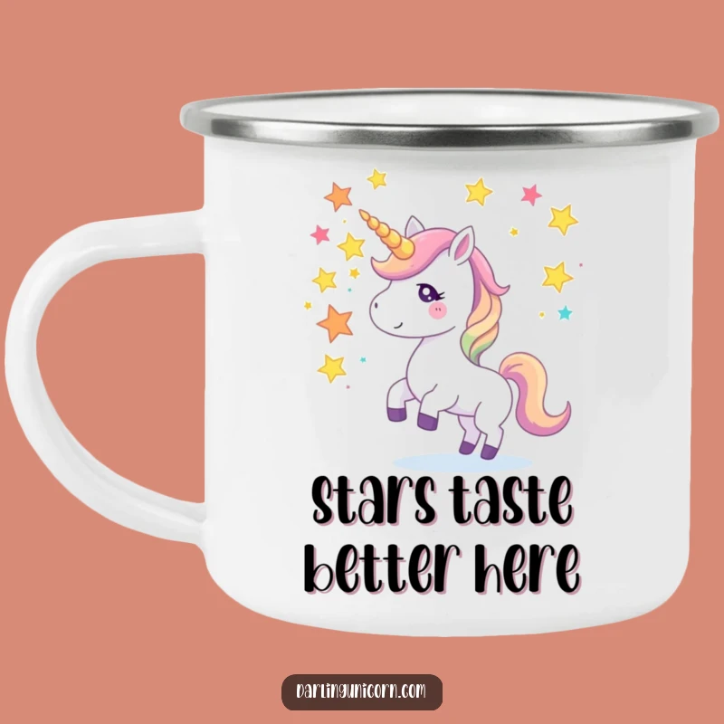 Cosmic Funny Unicorn Star Juggler Camping Mug: Adventure Under the Stars, Great Gift