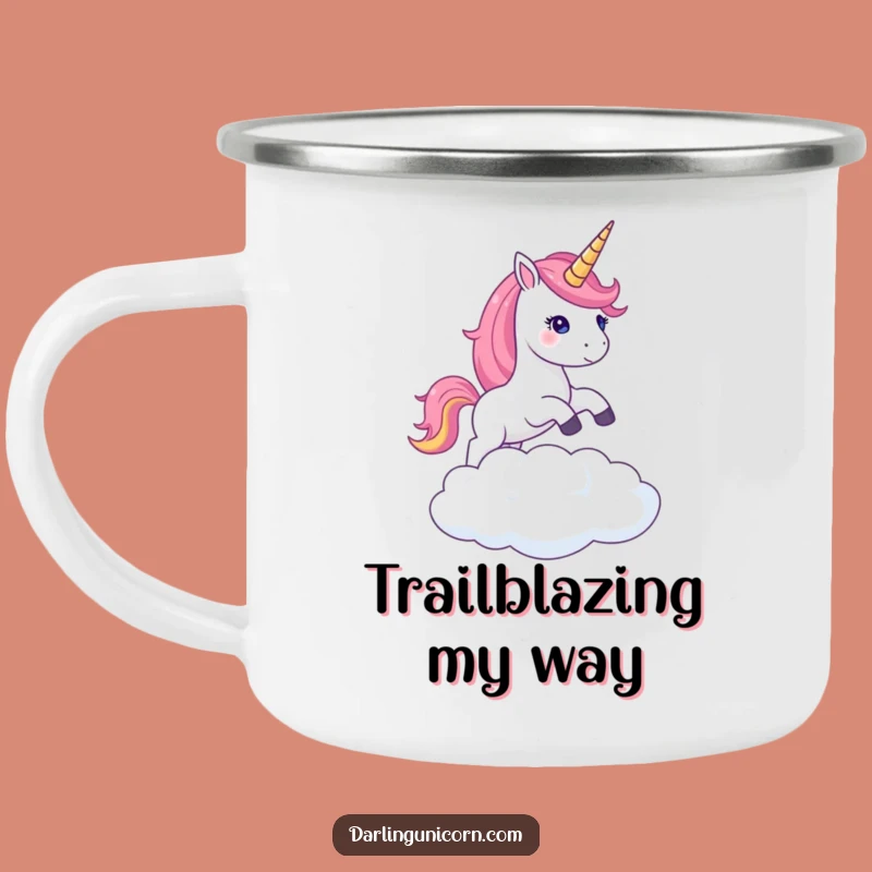 Sturdy Funny Unicorn Cloud Leap Camping Mug: Adventure Fuel, Epic Funny Gift