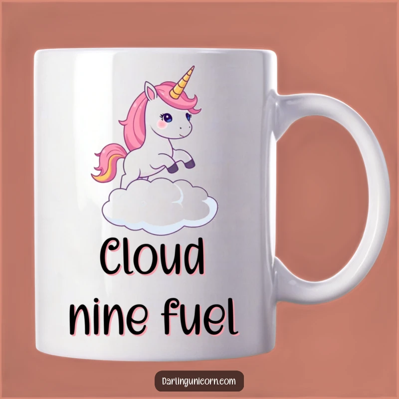 Funny Unicorn Cloud Leap Mug: Shimmering Horn Magic, Perfect Funny Gift