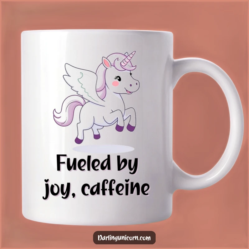 Funny Happy Unicorn Mug: Galloping Wings Spread, Magical Fantasy Gift