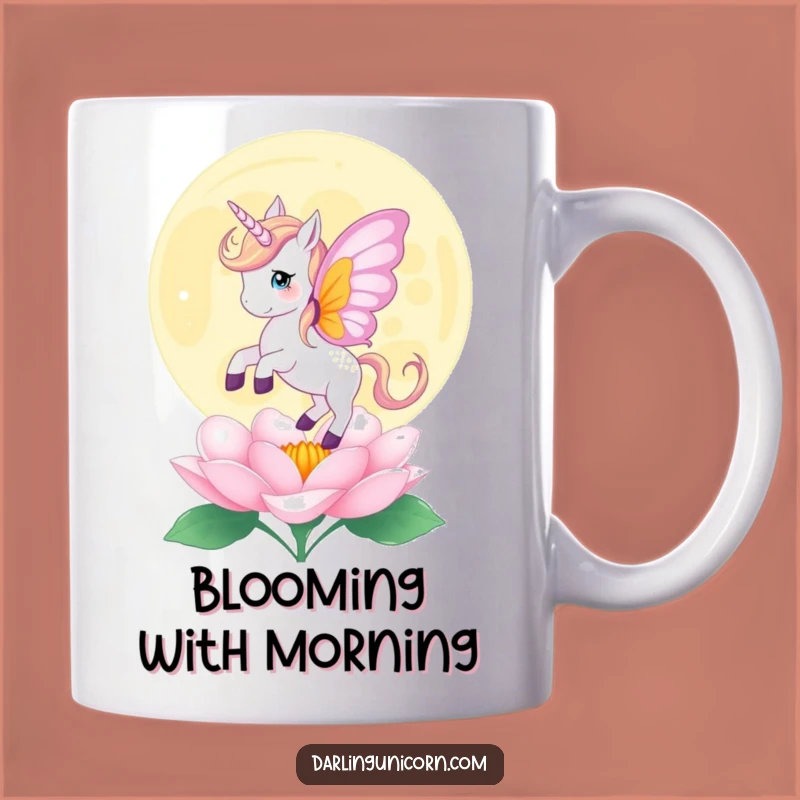 Funny Butterfly Unicorn Moonflower Mug - Gentle Magical Creature Gift
