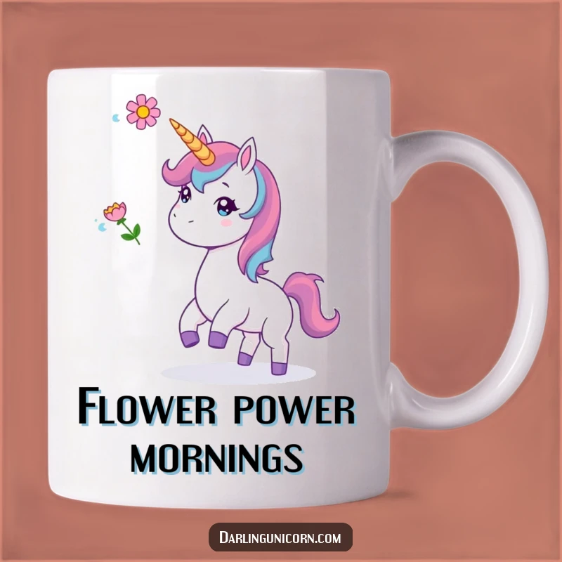 Funny Flower Toss Unicorn Mug: Playful Magic, Hilarious Gift for Joy