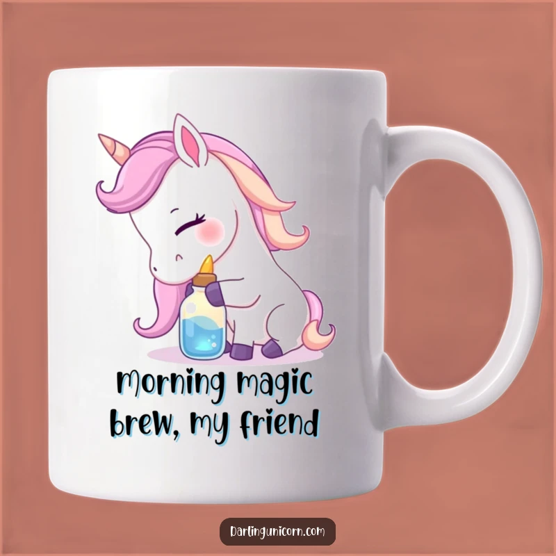 Funny Gentle Unicorn Nuzzling Potion Mug - Affectionate Magical Creature Gift