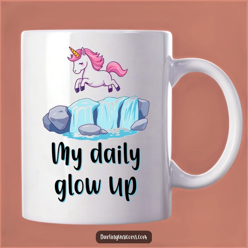 Funny Kawaii Unicorn Waterfall Leap Mug: Enchanting Glow, Magical and Unique Funny Gift