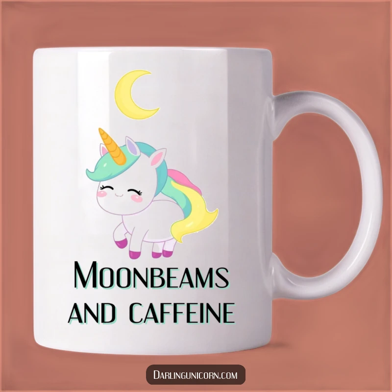 Funny Unicorn Moon Mug - Serene Cosmic Smile, Peaceful Funny Gift for Dreamers