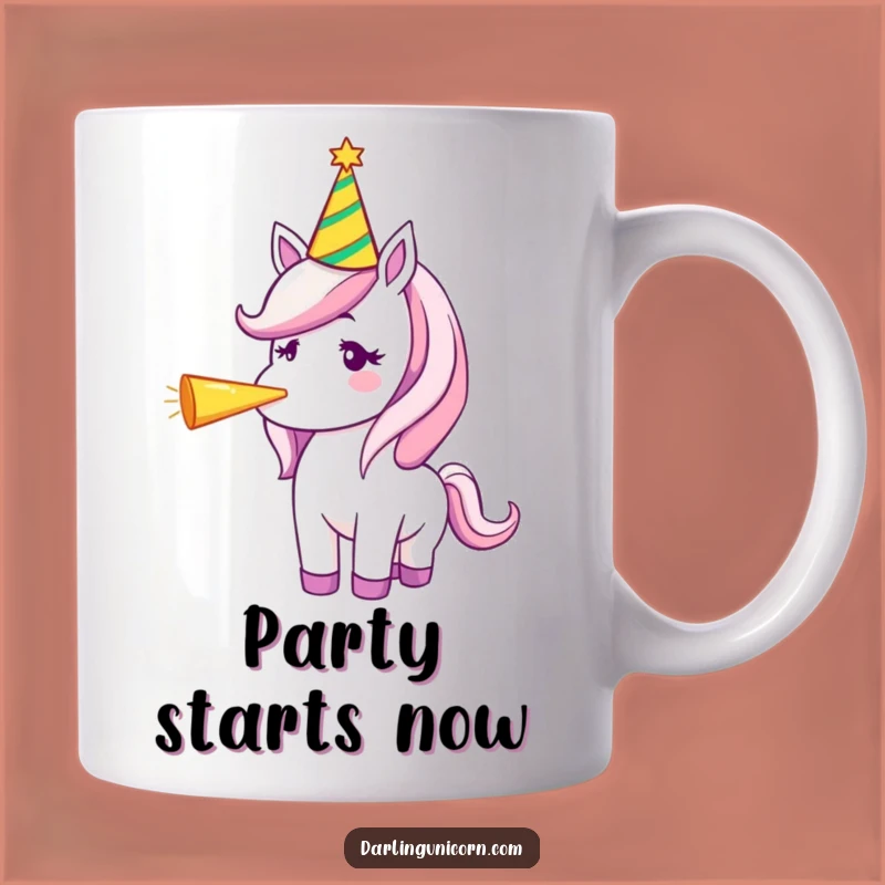 Funny Unicorn Party Hat Mug: Horn Blower Celebration, Perfect Funny Gift