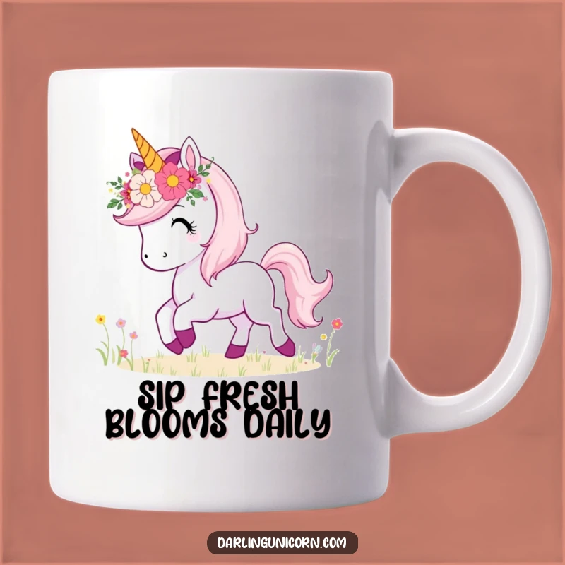 Funny Unicorn Flower Crown Meadow Mug: A Cheerful Gift for Happy Souls