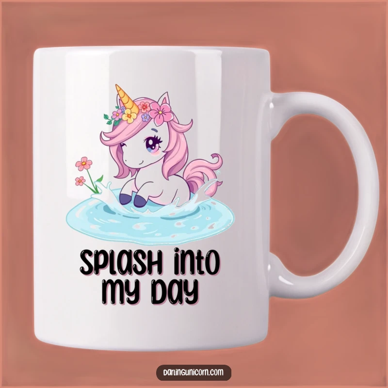 Funny Unicorn Flower Splash Mug: Serene & Playful Gift for Nature Lovers!