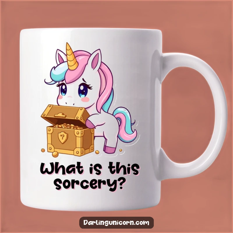 Funny Surprised Unicorn Treasure Mug - Magical Discovery Gift for Fantasy Lovers