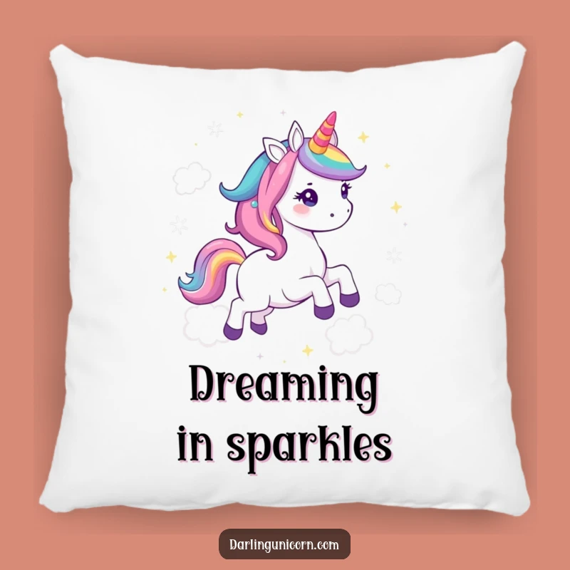 Cozy Funny Kawaii Unicorn Rainbow Gallop Pillow: Snuggle Up with Sparkle and Laughs - Ideal Funny Gift