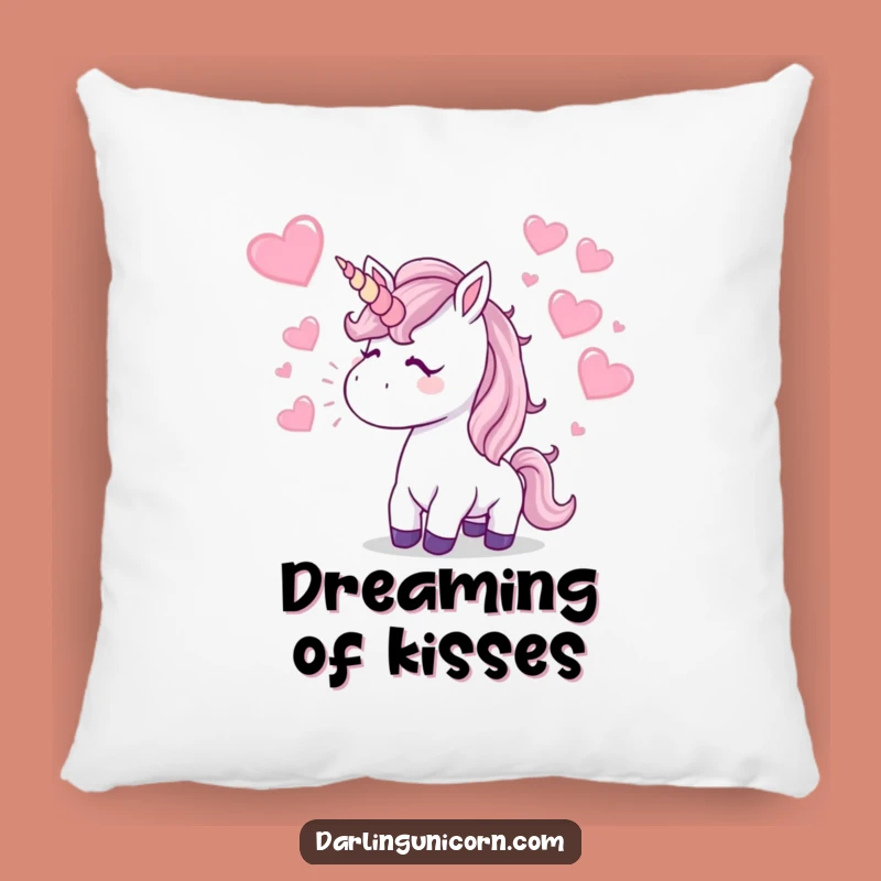 Funny Kissing Unicorn Pillow: Cozy Love, Sparkle Hearts, Perfect Home Decor Gift