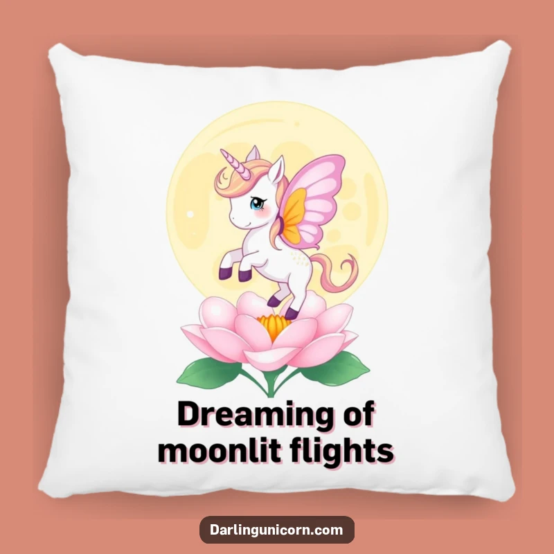 Funny Butterfly Unicorn Moonflower Pillow - Cozy Delicate Decor Gift