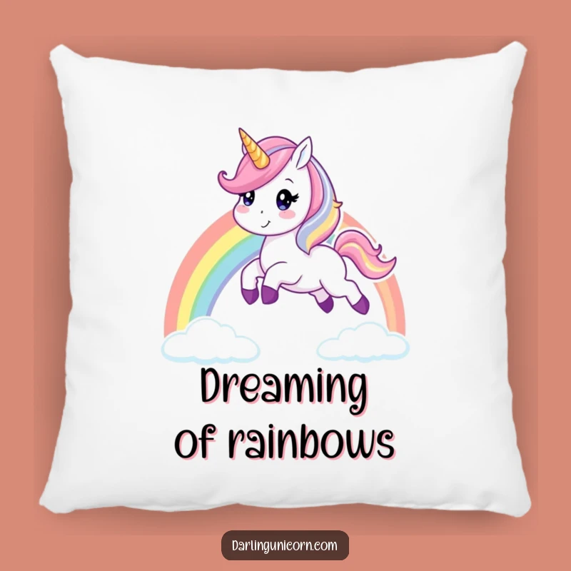 Funny Unicorn Rainbow Leap Pillow: Soft & Cheerful Cushion for Magical Naps