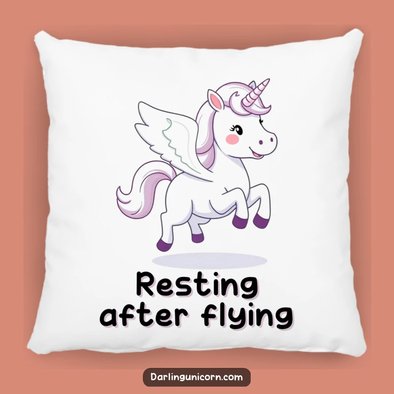 Funny Happy Unicorn Pillow: Galloping Wings, Cozy & Dreamy Accent