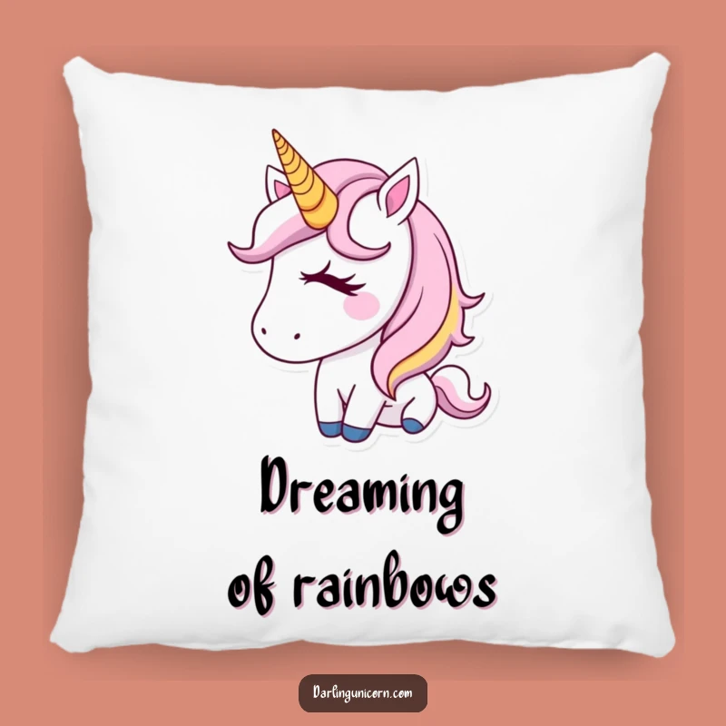 Funny Unicorn Pillow - Golden Horn Adorable Wink, Perfect Cozy Gift!