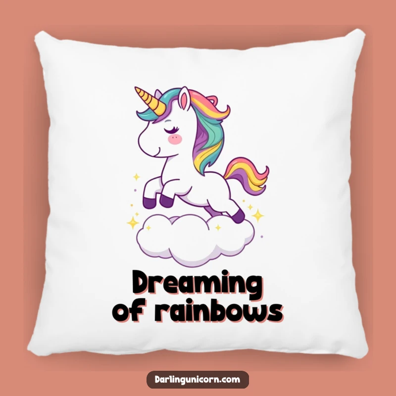 Funny Unicorn Rainbow Pillow - Cozy Cloud Leap Cushion Gift