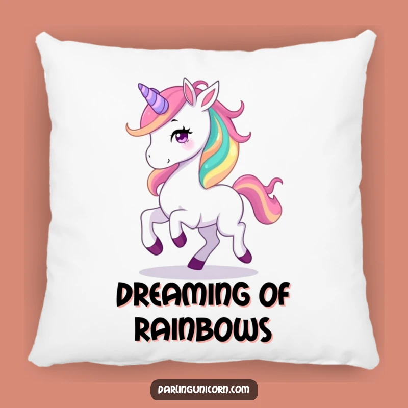Soft Funny Unicorn Rainbow Mane Pillow: Prancing Comfort, Adorable Funny Gift