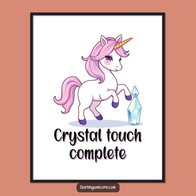 Printable Funny Flowing Tail Unicorn Crystal Art: Instant Magic for Your Walls!