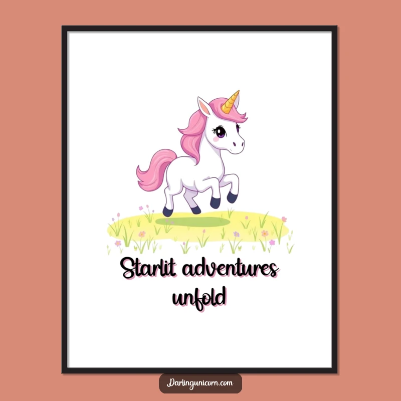 Funny Starry Unicorn Art - Galloping Magic Print, Perfect Decor Gift!
