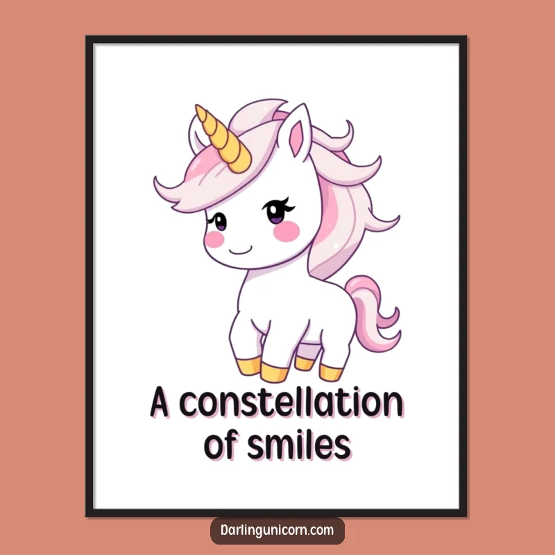 Funny Unicorn Digital Art: Happy Starry Mane Toss, Instant Joy Gift