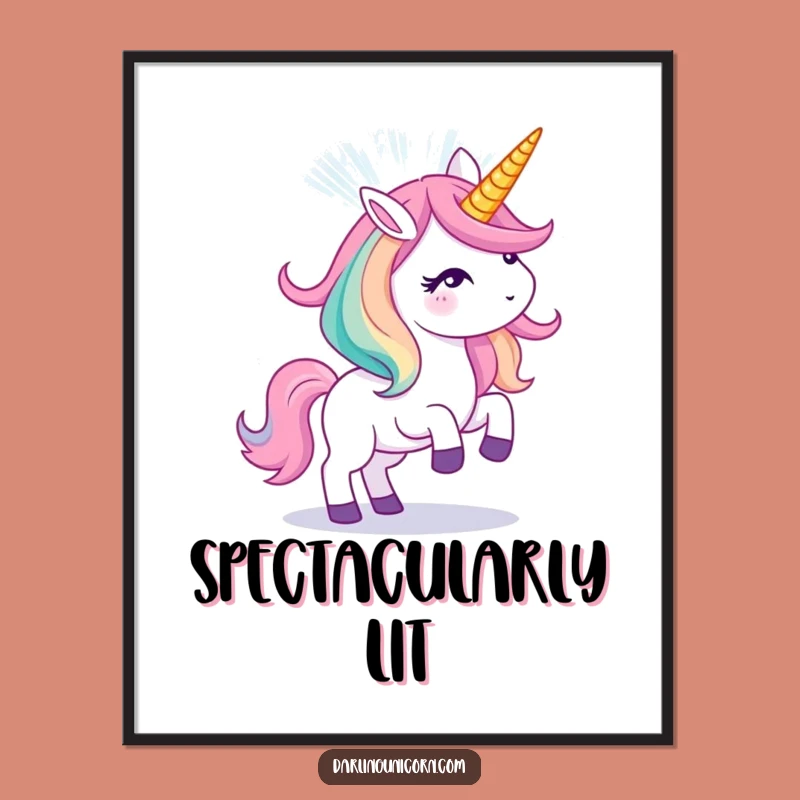 Funny Unicorn Light Show Digital Art - Instant Dazzling Wall Decor
