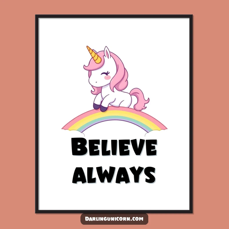 Funny Unicorn Rainbow Digital Art: Instant Magic Download, Perfect Funny Gift for Walls