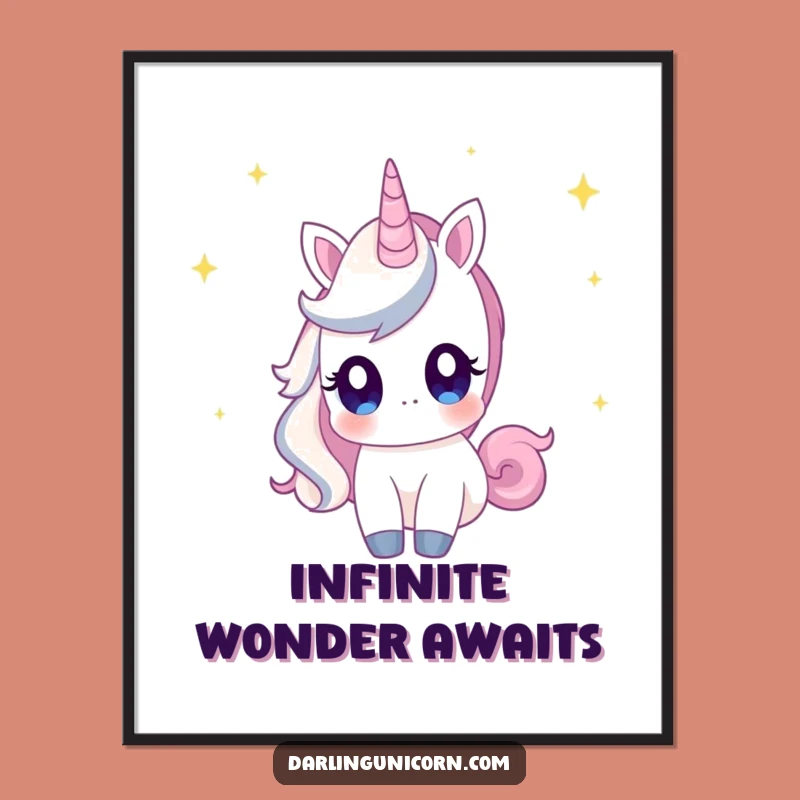 Funny Unicorn Star Gazing Digital Art: Instant Night Sky Wonder for Walls